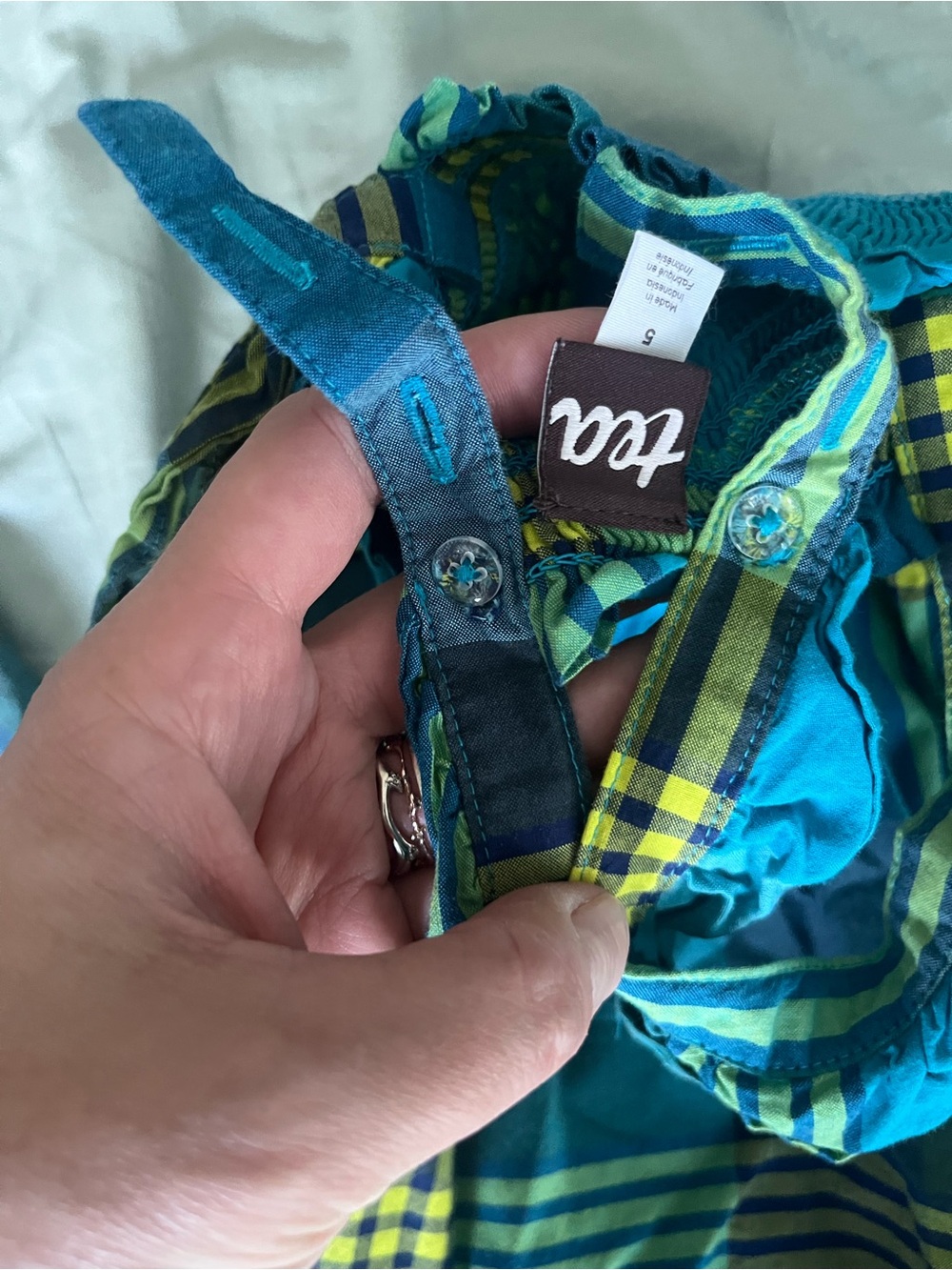 Maxi Flutter Sleeve Dresses for Mommy and me in Amazonian plaid - Picture 2 of 5